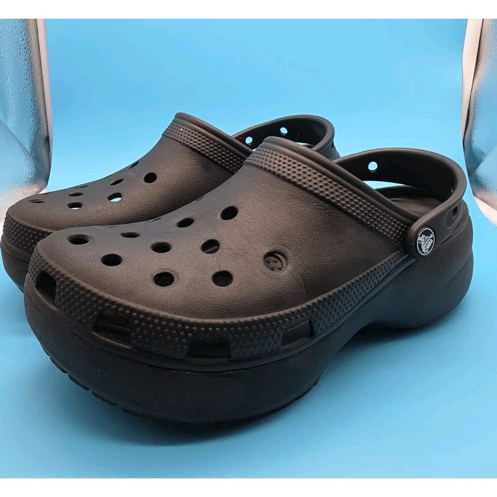 CROCS Classic Platform Clogs Women Size 8 Black - Picture 1 of 8